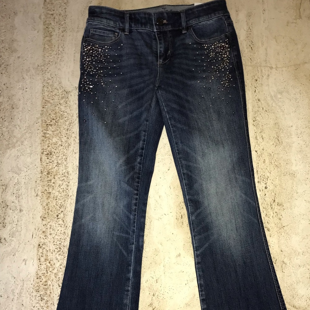 White House Black Market Blue Embellished Jeans - Picture 4 of 16